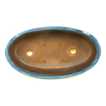 Ovale Bonsaischale blau